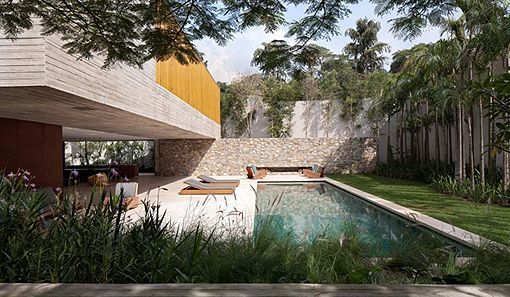 Una casa con piscina en Brasil