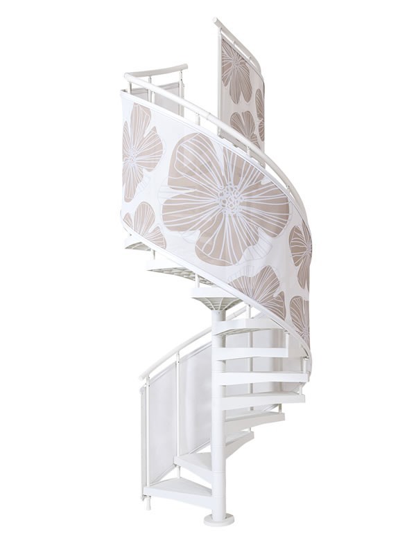Escalera de caracol con barandilla decorada de Fontanot