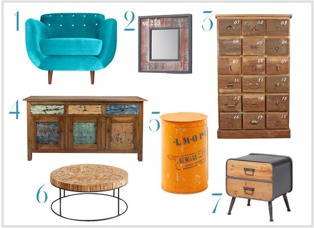 Muebles de estilo vintage reciclados