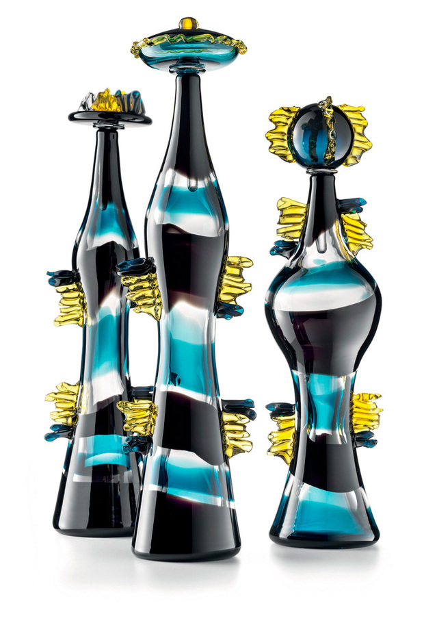 Botellas de cristal de Murano de la serie Dame de Salviati