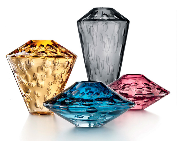 Jarrones de cristal de Murano de la serie Perles de Millebolle