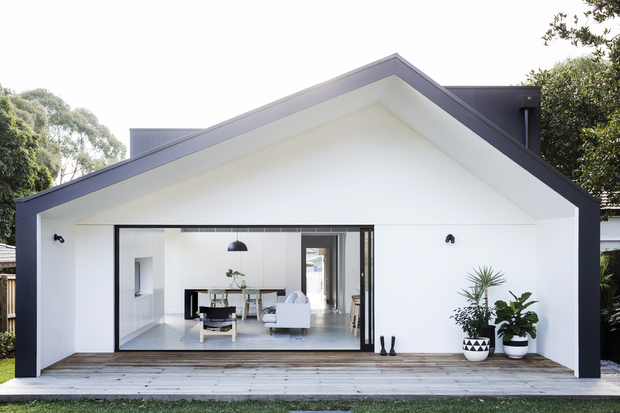 Casa minimal en blanco y negro Allen Key House en Australia de Architect Prineas