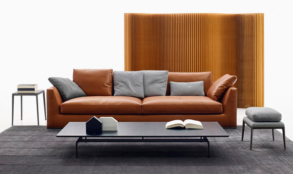 Sofás de diseño italiano en Mirsa: sofá de cuero Richard de Antonio Cittero para B&B 