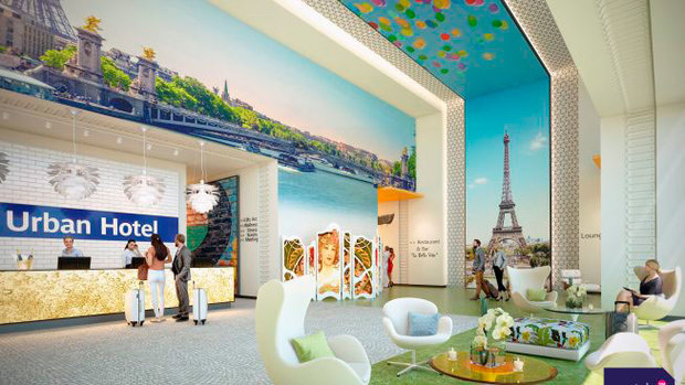 Antalis Interior Design Awards, proyecto 3D de lobby de hotel