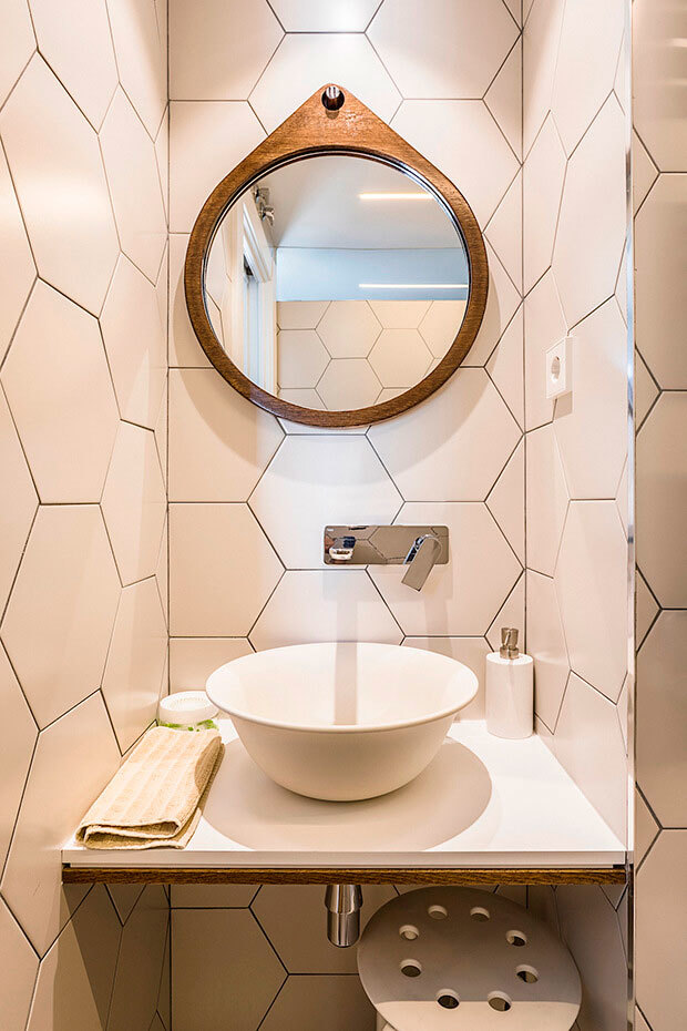 Muebles de lavabo de un piso reformado por Dimensi-on Arquitectura Interior