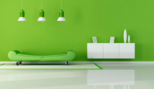 Ambiente moderno en tono verde