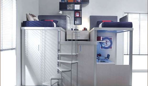 Dormitorios juveniles tipo loft compacto