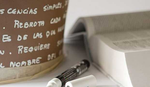 Macetero decorado con letras