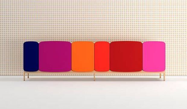 Armarios con puertas de colores para decoraciones modernas
