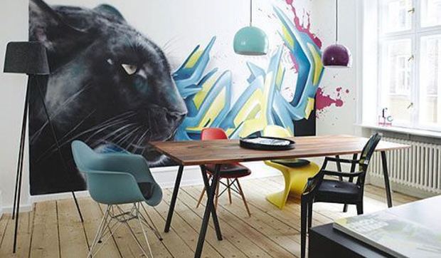 Decorar la pared del comedor con un grafiti Decorar la pared del comedor con un grafiti