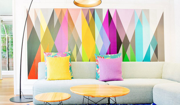 Decorar la pared con motivos geométricos