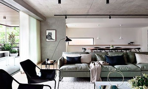 Decorar un salón moderno en tonos grises y negros