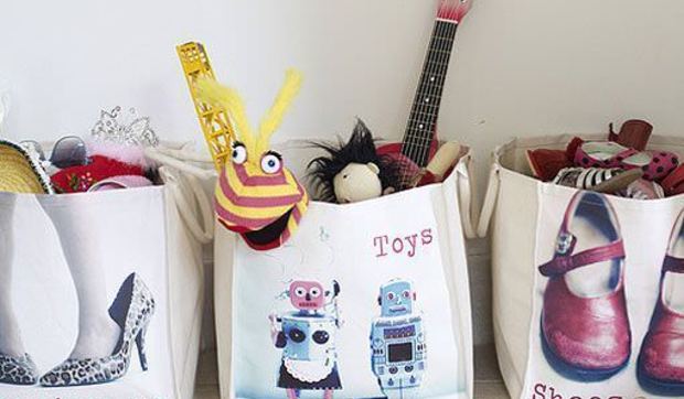 Guardar en cestos decorados con fotos