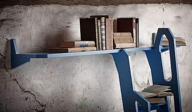 Estantería escalera inspirada en las grandes bibliotecas clásicas