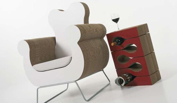 Muebles de cartón de Kubedesign