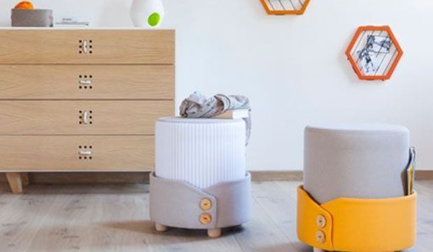 Polsino, un puf con revistero sacado de la manga y fabricado en Italia