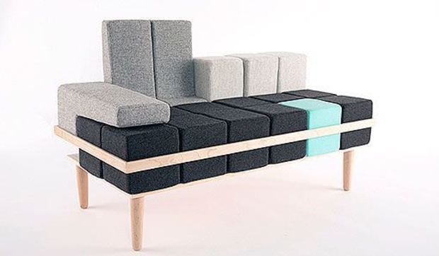 Sofá modular inspirado en el famoso juego del Tetris
