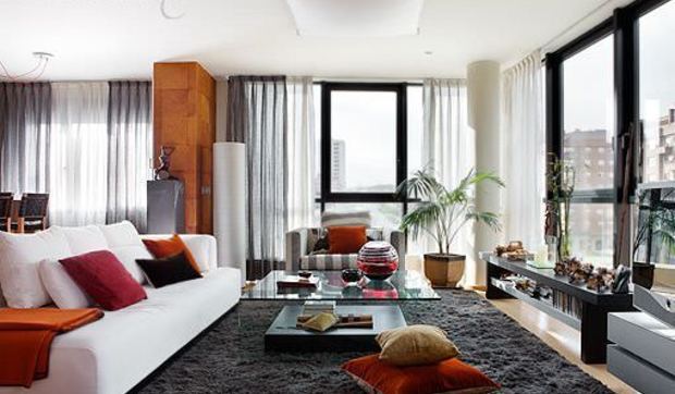 Un salón decorado en clave masculina